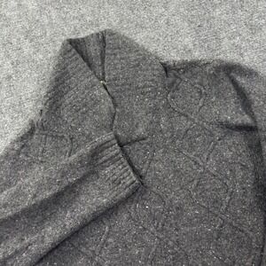Luca Nobili Shawl Collar Sweater XL Grey Cable Knit Made in Italy Women